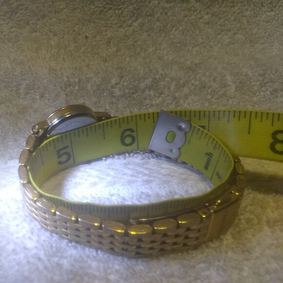 Citizen Quartz Watch Black 1012-S038561 Dial Women Date Gold Link Band New Bat ! - Picture 9 of 14